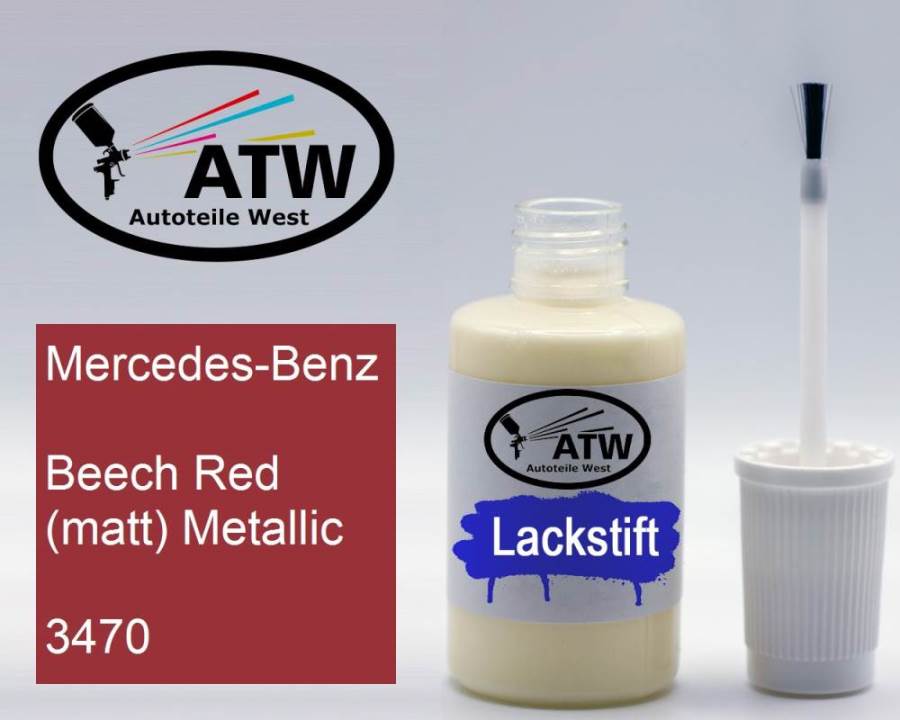 Mercedes-Benz, Beech Red (matt) Metallic, 3470: 20ml Lackstift, von ATW Autoteile West.